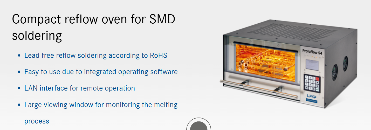 LPKF ProtoFlow S Reflow Soldering Machine LPKF Protoflow S visszatükröző forrasztógép