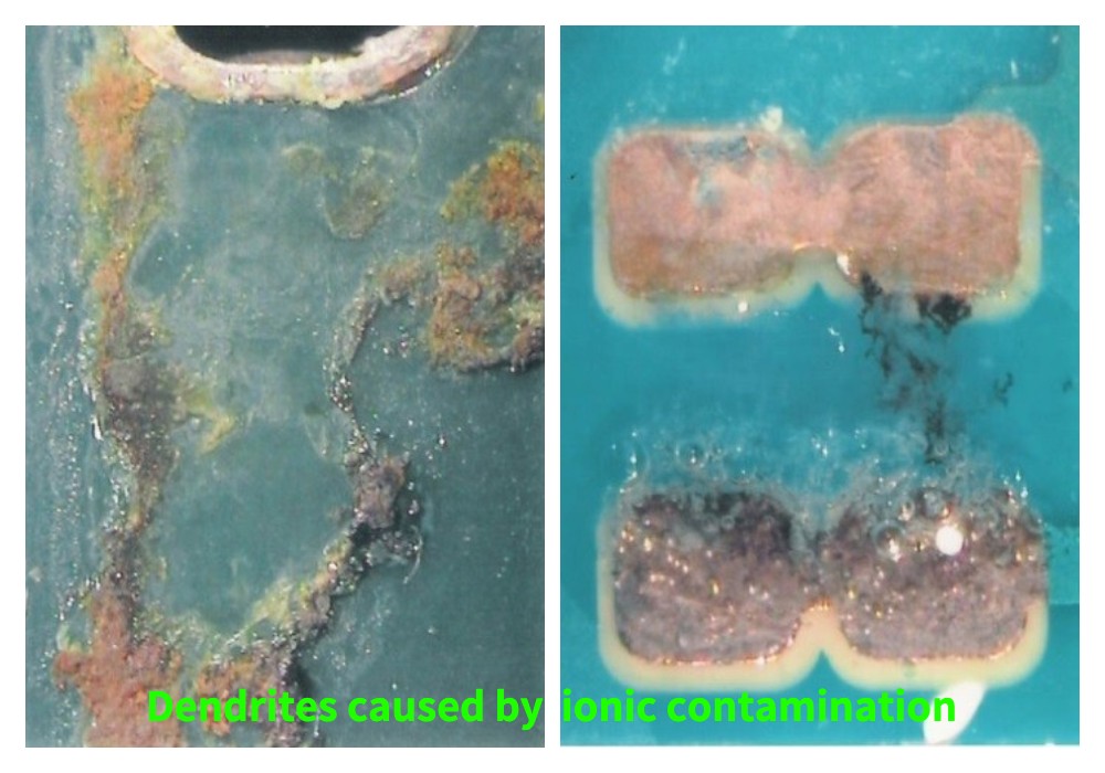 Ionszennyezés által okozott dendritek