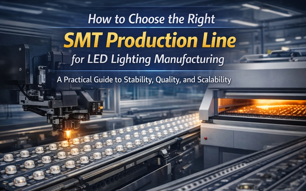 How to Choose SMT Production Line for LED Lighting Manufacturing Hogyan válasszunk SMT gyártósort LED világítás gyártásához