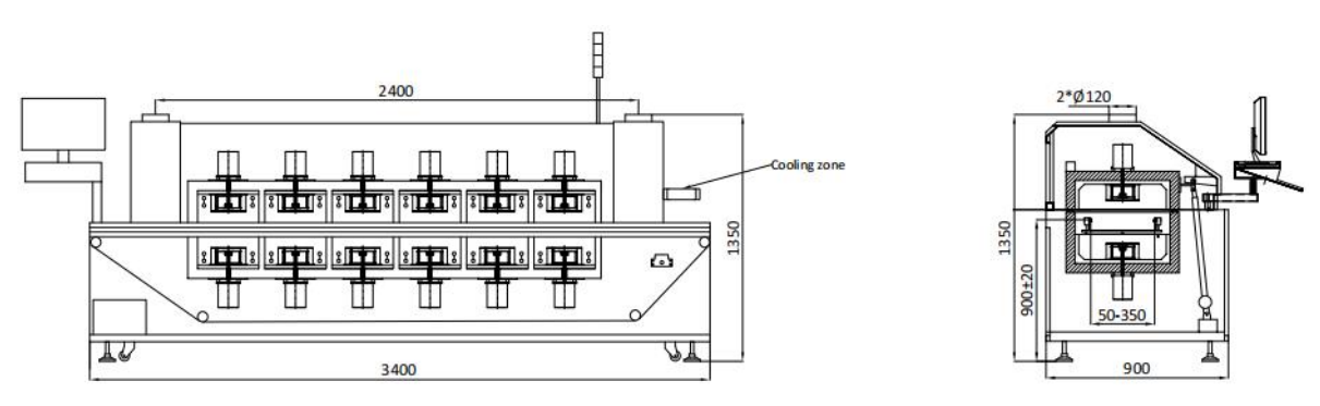 6 zónás SMT ólommentes reflow sütőgép