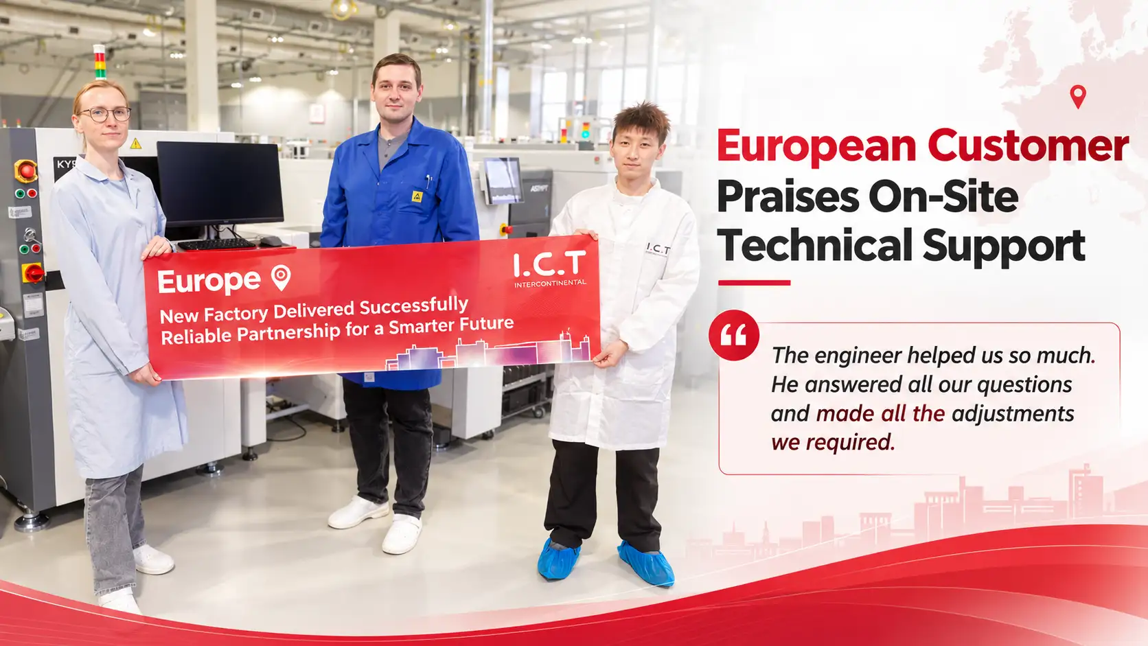 Az eur&oacute;pai &uuml;gyfelek dics&eacute;rik az ICT helysz&iacute;ni technikai t&aacute;mogat&aacute;s&aacute;t az SPI AOI Training sz&aacute;m&aacute;ra.webp